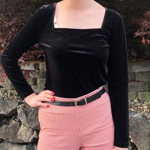 NWT Halogen Black Velvet Long-sleeve